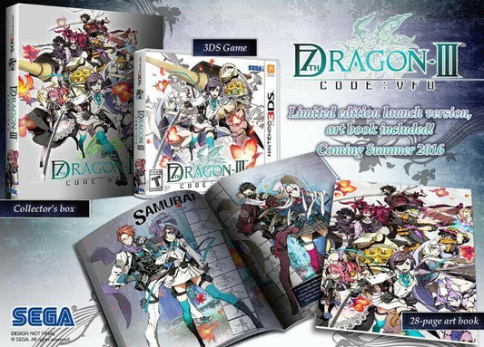 7th Dragon 3 CODE VFD with art book NEW US 3DS